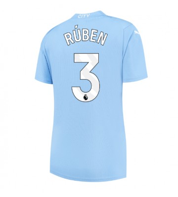 Manchester City Ruben Dias #3 Primera Equipación Mujer 2023-24 Manga Corta